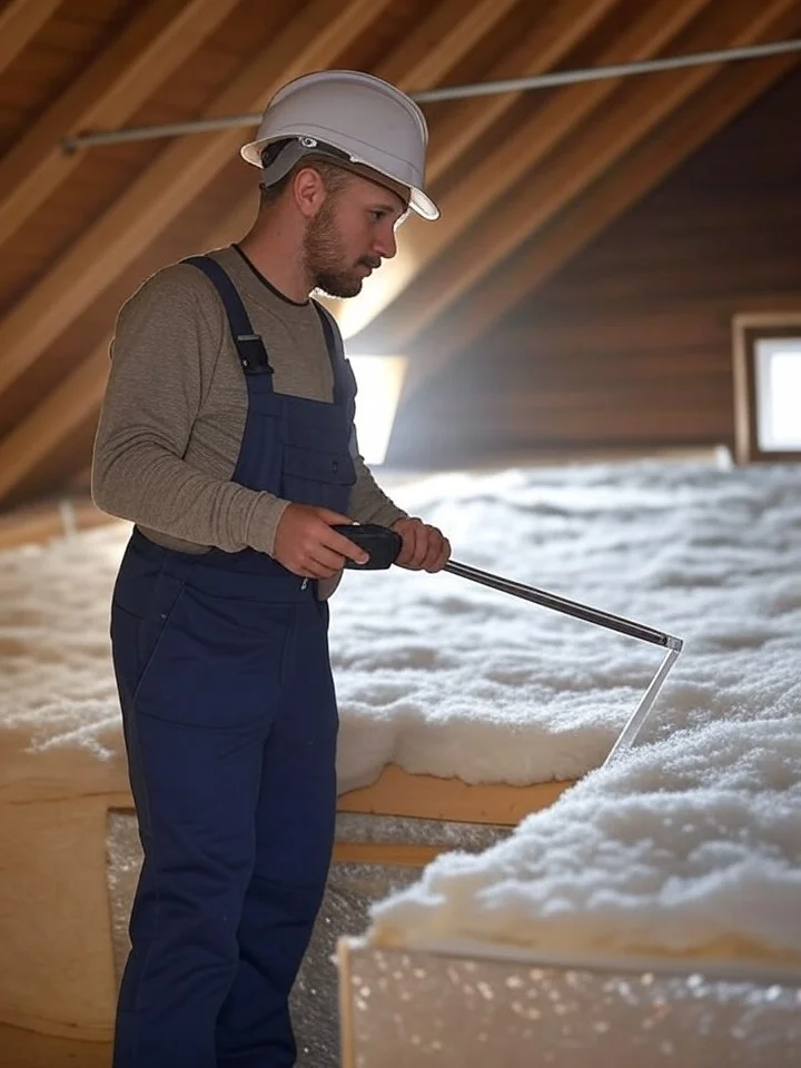 Isolation des combles en cours